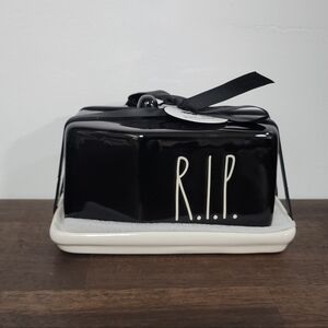 Rae Dunn Butter Dish with R.I.P. Design